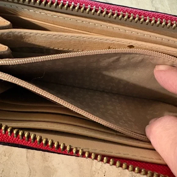 Kate Spade Red Zip Around Leather Wallet - Picture 10 of 15